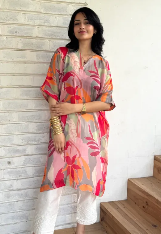 Women Floral Printed Kaftan Kurti